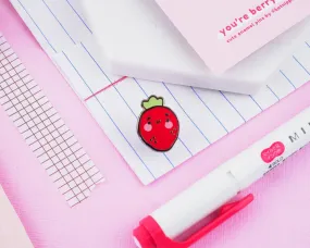 Strawberry Enamel Pin | Kawaii Cute Fruit Badge | Adorable Collectible Accessory