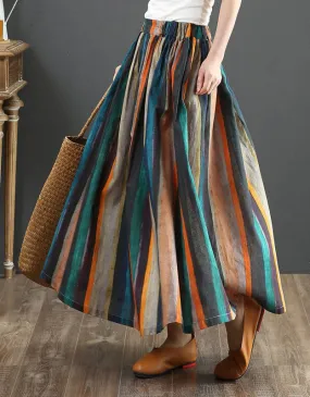 Summer Comfortable Floral Linen Skirt