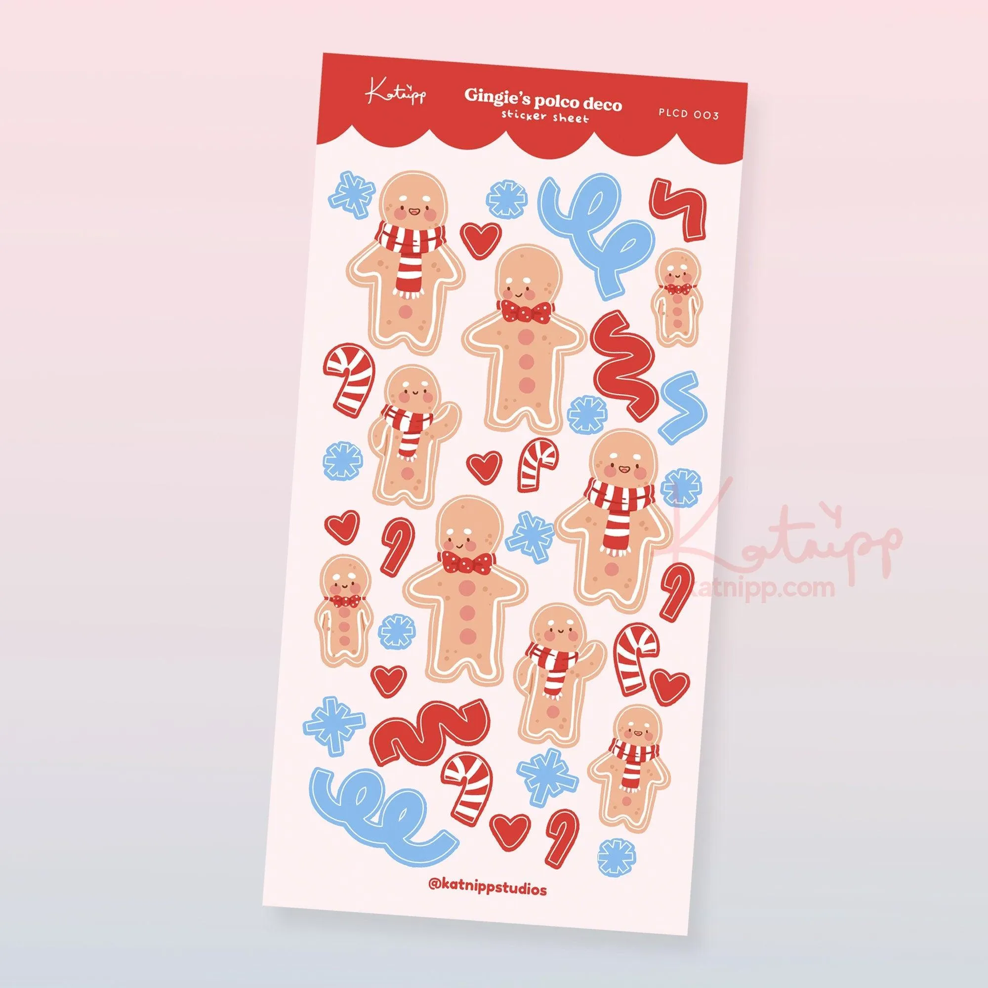 Waterproof Gingerbread Christmas Stickers - PLCD 003
