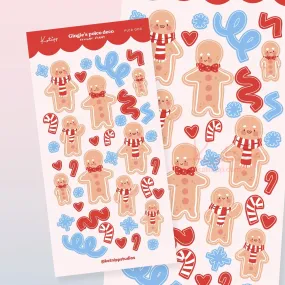 Waterproof Gingerbread Christmas Stickers - PLCD 003