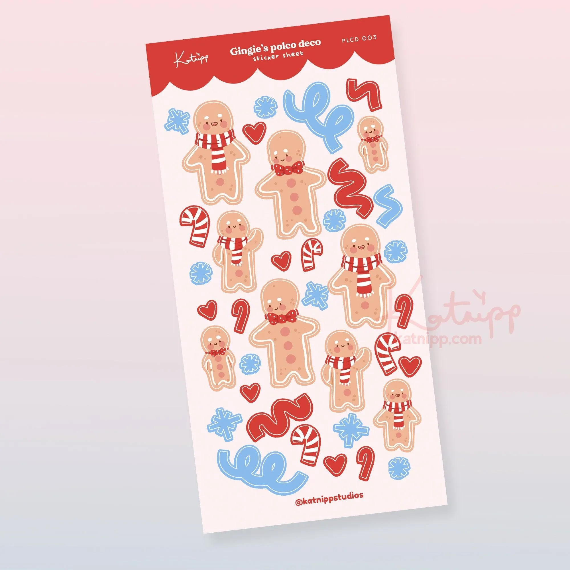 Waterproof Gingerbread Christmas Stickers - PLCD 003