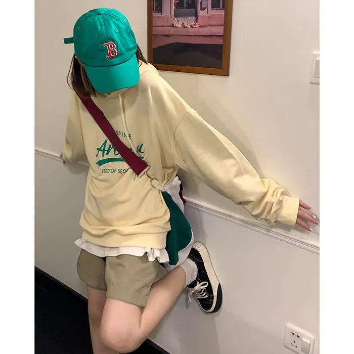 Wjczt Letter Printing Yellow Sweatshirt Women Hoodie Autumn TOPs Streetwear Harajuku Baggy Fashion Thickened Clothes Cotton Pullover