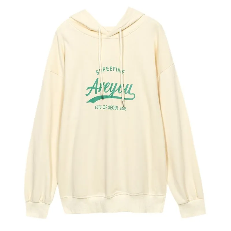 Wjczt Letter Printing Yellow Sweatshirt Women Hoodie Autumn TOPs Streetwear Harajuku Baggy Fashion Thickened Clothes Cotton Pullover