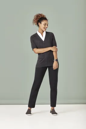 Womens Zip Front Short Sleeve Knit